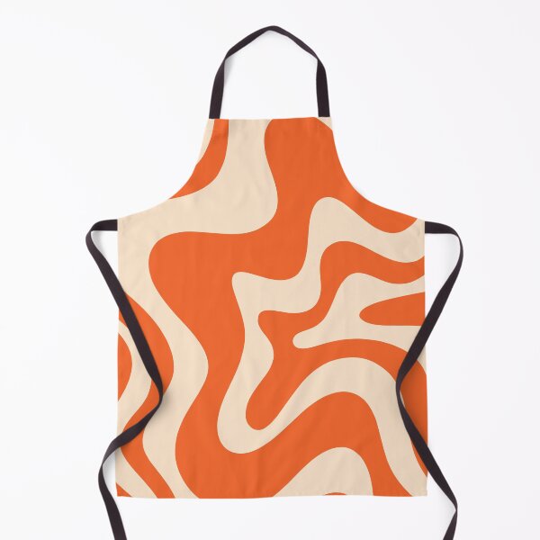 Vista previa del artículo con la obra «Cuadrado de patrón abstracto de remolino líquido retro en naranja mandarina y melocotón», diseñado y vendido por kierkegaard.