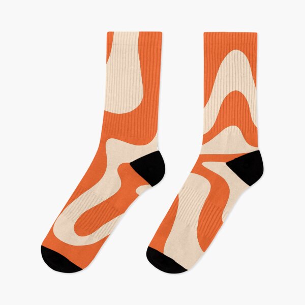 Item preview, Retro Liquid Swirl Abstract Pattern Square in Tangerine Orange and Peach designed and sold by kierkegaard.