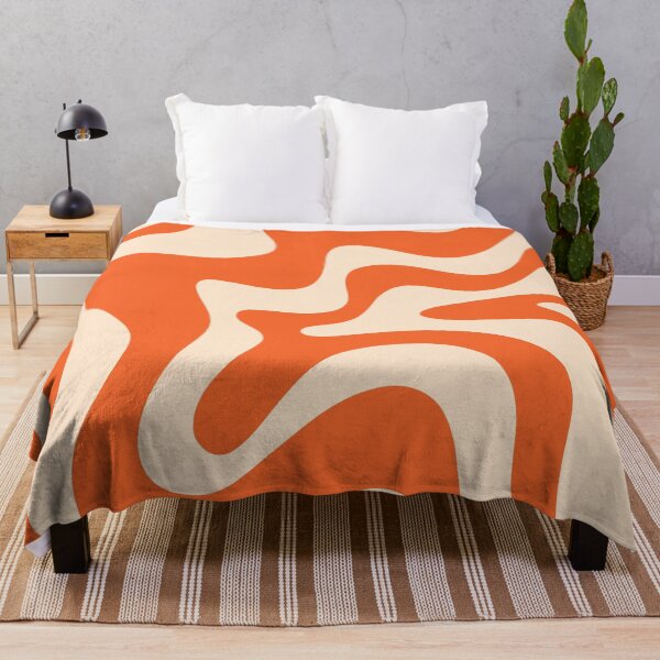 Item preview, Retro Liquid Swirl Abstract Pattern Square in Tangerine Orange and Peach designed and sold by kierkegaard.