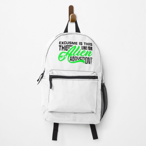 Item preview, Excuse Me is This The Line For Alien Abduction - Aliens Quotes, Wording and Slogan Black + Green designed and sold by WearWolfDesigns.