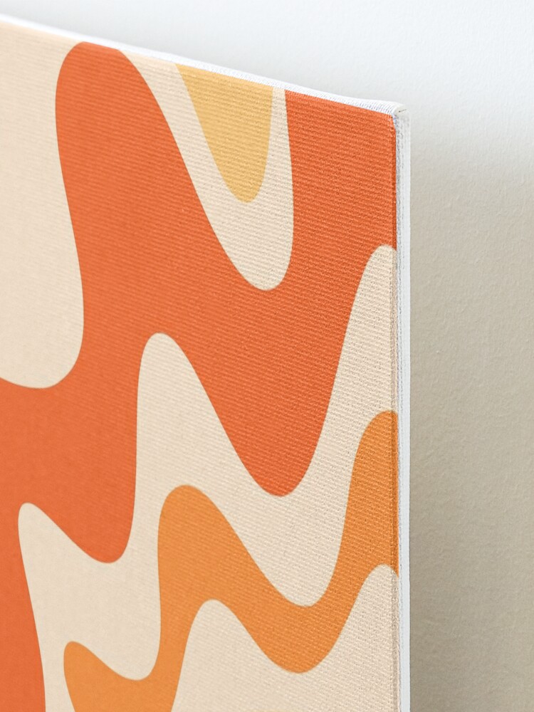 Retro Liquid Swirl Abstract Pattern Square Tangerine Orange Tones