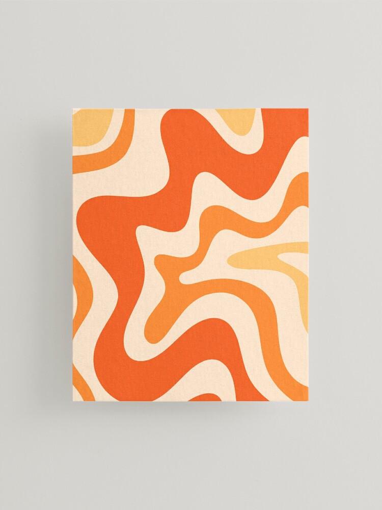 Retro Liquid Swirl Abstract Pattern Square Tangerine Orange Tones