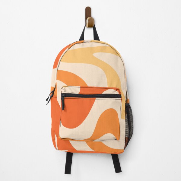 Item preview, Retro Liquid Swirl Abstract Pattern Square in Light Tangerine Orange Tones designed and sold by kierkegaard.
