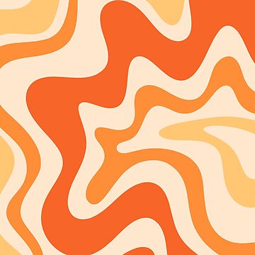 Retro Liquid Swirl Abstract Pattern Square Tangerine Orange Tones