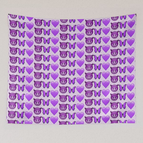 Item preview, Devil Butterfly Heart Purple Emoji | HappyFaceCo designed and sold by HappyFaceCo.
