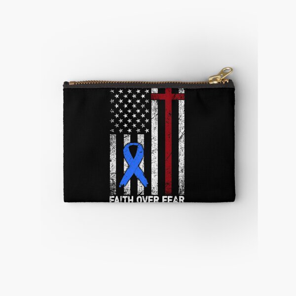 Item preview, Christian Distressed USA Flag Cross Faith Over Fears Charge Syndrome Awareness designed and sold by Brad-FI.