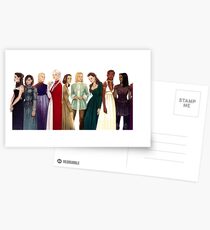 Frauen von Thron aus Glas Postkarten