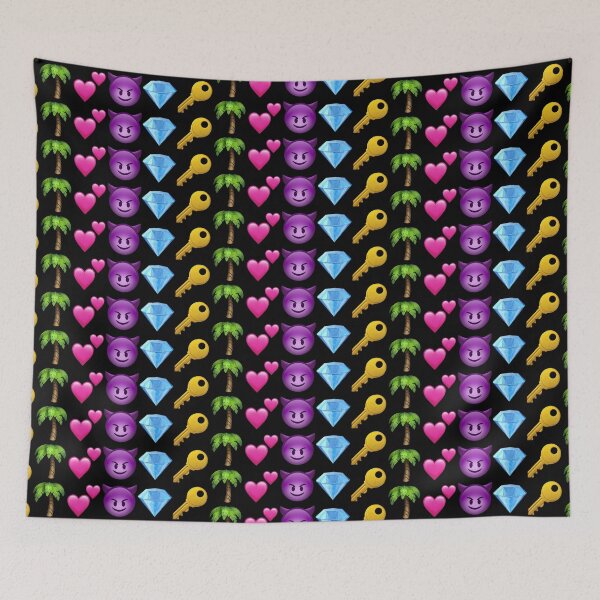 Item preview, Colorful Emoji Pattern | HappyFaceCo | Black designed and sold by HappyFaceCo.
