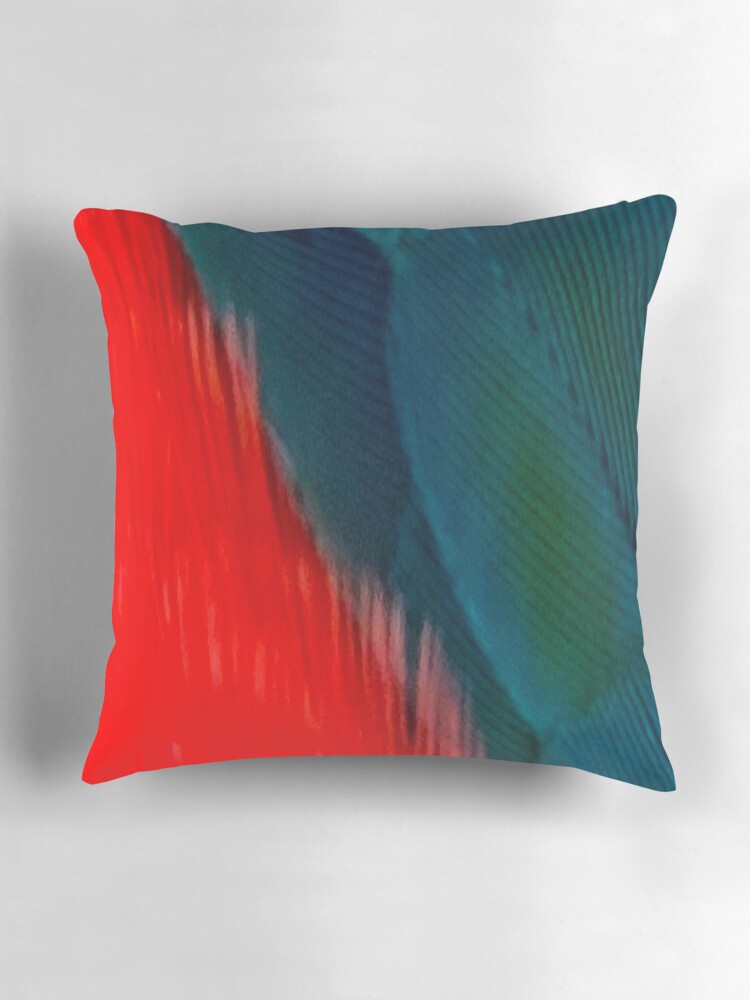 Thumbnail 3 of 4, Pillow, Crimson bellied conure pattern designed and sold by BirbFriends.