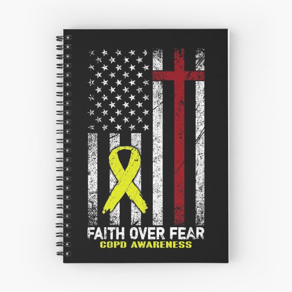 Item preview, Christian Distressed USA Flag Cross Faith Over Fears COPD Awareness designed and sold by Brad-FI.