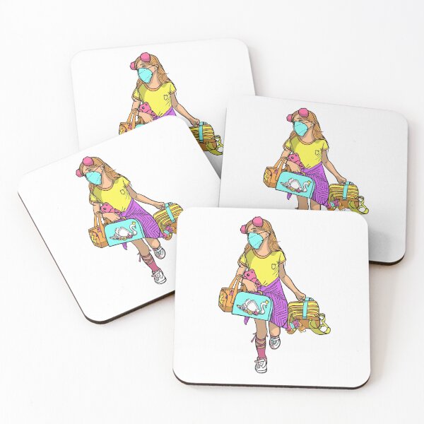 Item preview, Stylish kwai girl with mask, bags and dolls. designed and sold by GreissDesign.