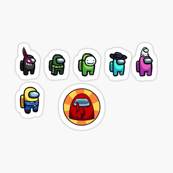 Entre nosotros Youtuber Twitch Streamer Characters (Dream Corpse Sykkuno 5up Disguised Toast Hafu) pegatina Pegatina