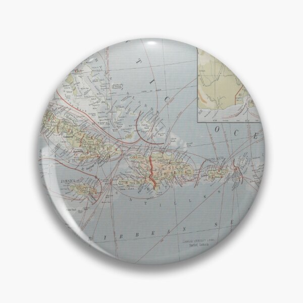 Item preview, Old Caribbean Map (1922) Vintage West Indies Atlas designed and sold by BravuraMedia.