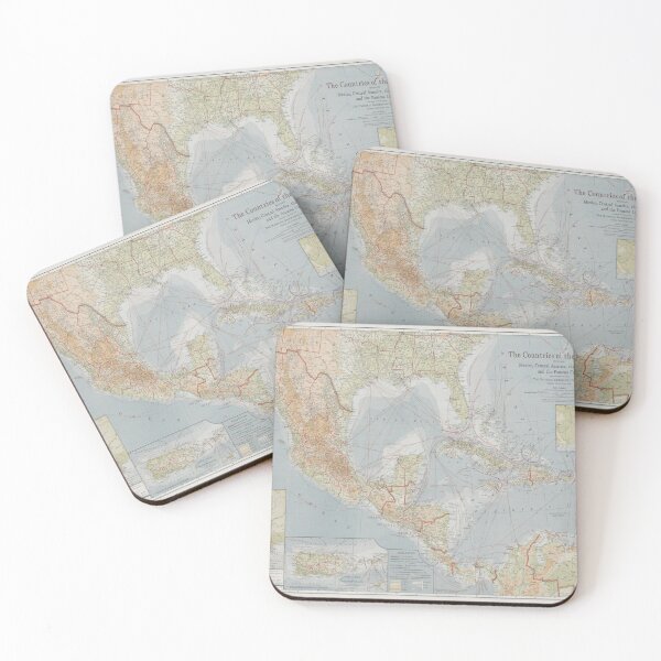 Item preview, Old Caribbean Map (1922) Vintage West Indies Atlas designed and sold by BravuraMedia.