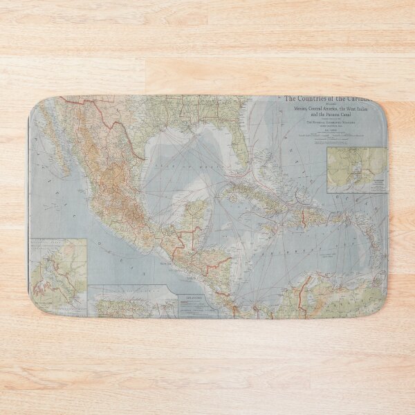 Item preview, Old Caribbean Map (1922) Vintage West Indies Atlas designed and sold by BravuraMedia.