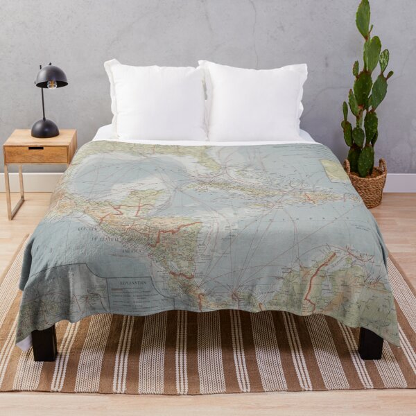Item preview, Old Caribbean Map (1922) Vintage West Indies Atlas designed and sold by BravuraMedia.