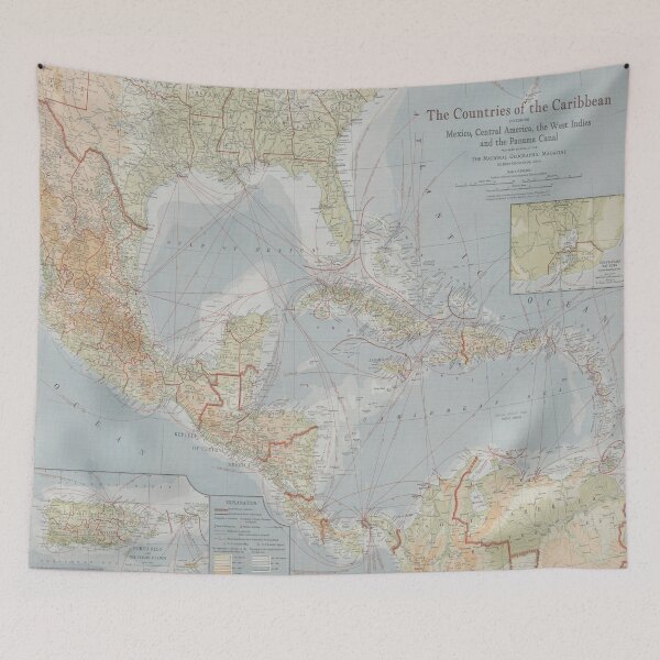 Item preview, Old Caribbean Map (1922) Vintage West Indies Atlas designed and sold by BravuraMedia.