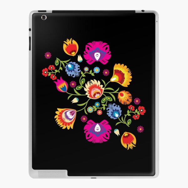Beautiful Folklore Composition with pink flower iPad Skin