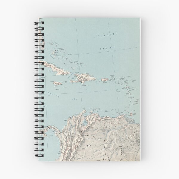 Item preview, Old Caribbean Map (1961) Vintage West Indies Atlas designed and sold by BravuraMedia.