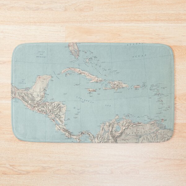 Item preview, Old Caribbean Map (1961) Vintage West Indies Atlas designed and sold by BravuraMedia.