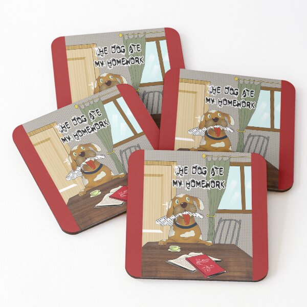 Item preview, The dog ate my homework funny school student excuse designed and sold by SolidEarthArt.
