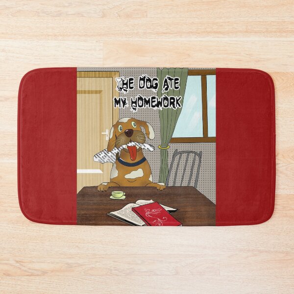 Item preview, The dog ate my homework funny school student excuse designed and sold by SolidEarthArt.