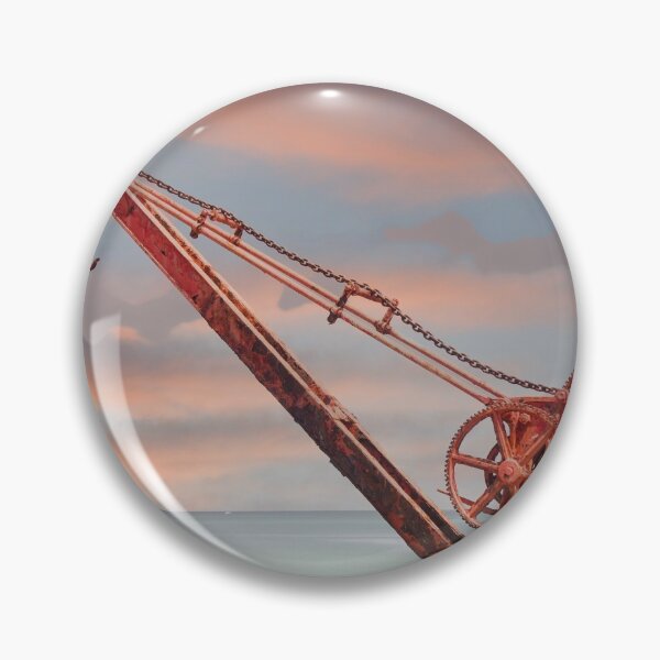 Item preview, Old Red Rusty Crane on Shore at Dusk designed and sold by dbvirago.
