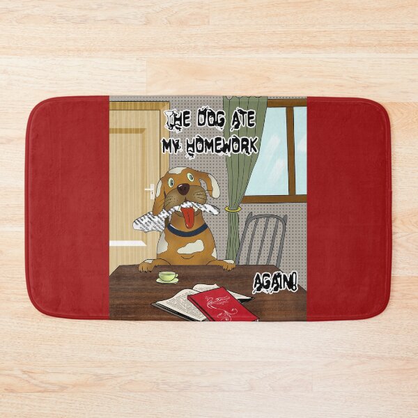 Item preview, The dog ate my homework again! funny school student excuse designed and sold by SolidEarthArt.