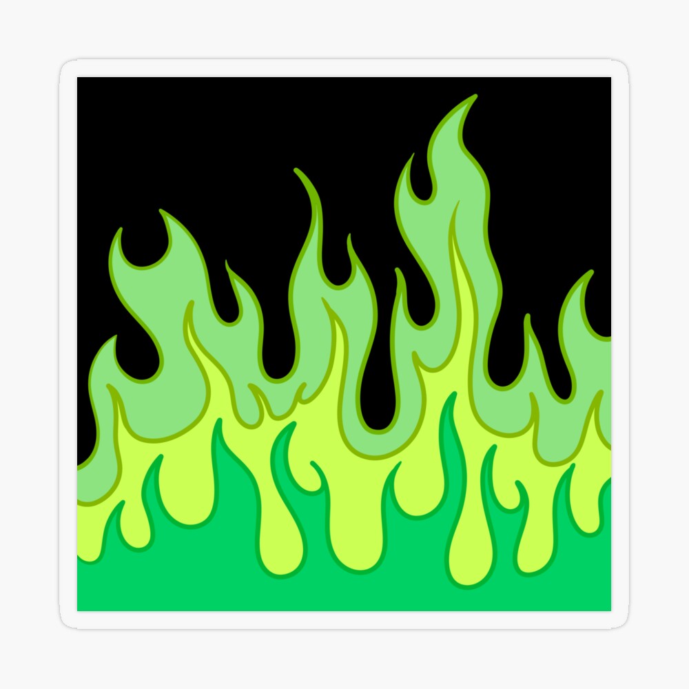 Green Flames Colourful Fire | Leggings