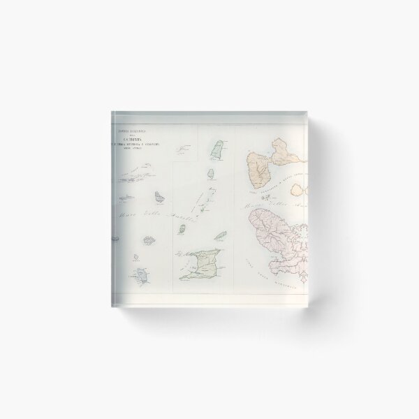 Item preview, Old Caribbean Map (1859) Vintage West Indies Islands Atlas designed and sold by BravuraMedia.