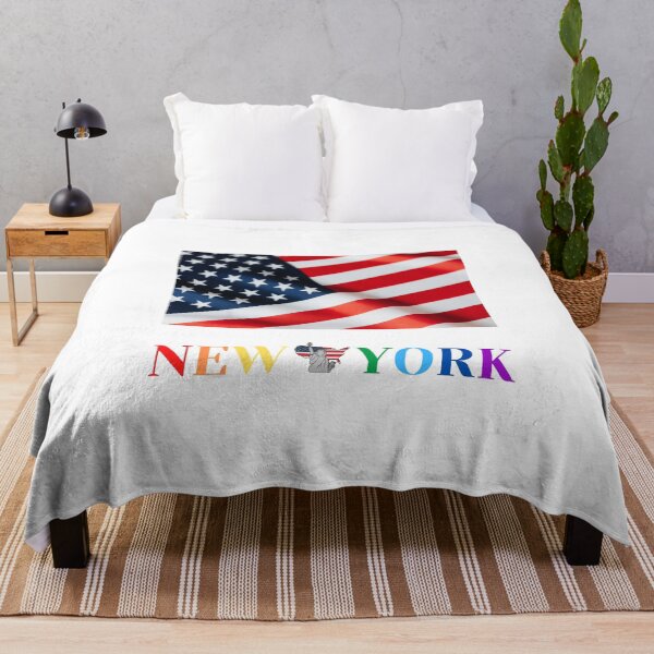 Item preview, USA NEW YORK (Rainbow Colors) White Background designed and sold by NATHYSCREATION.