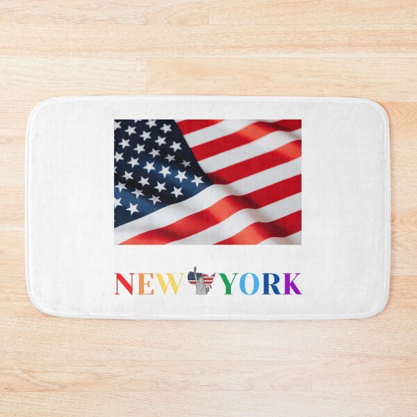 Artikelvorschau, USA NEW YORK (Regenbogenfarben) weißer Hintergrund entworfen und verkauft von NATHYSCREATION.