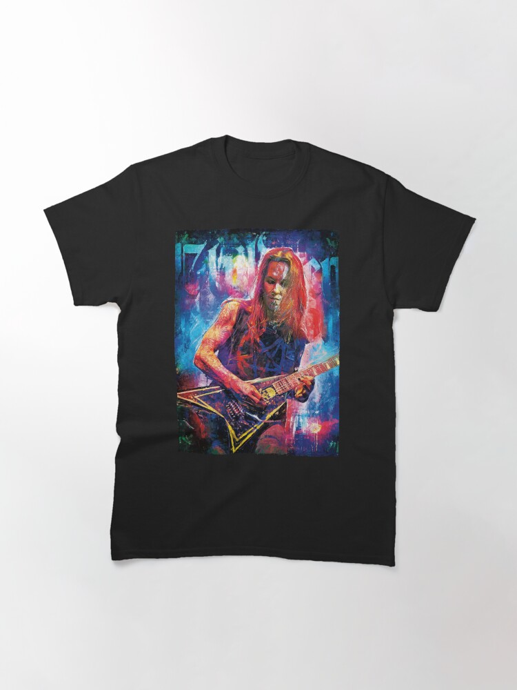 Thumbnail 3 of 7, Classic T-Shirt, Children Of Bodom’s Alexi Laiho frontman tribute art designed and sold by elhubert.