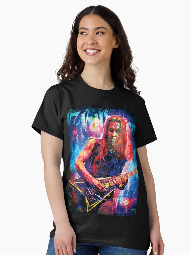 Thumbnail 2 of 7, Classic T-Shirt, Children Of Bodom’s Alexi Laiho frontman tribute art designed and sold by elhubert.