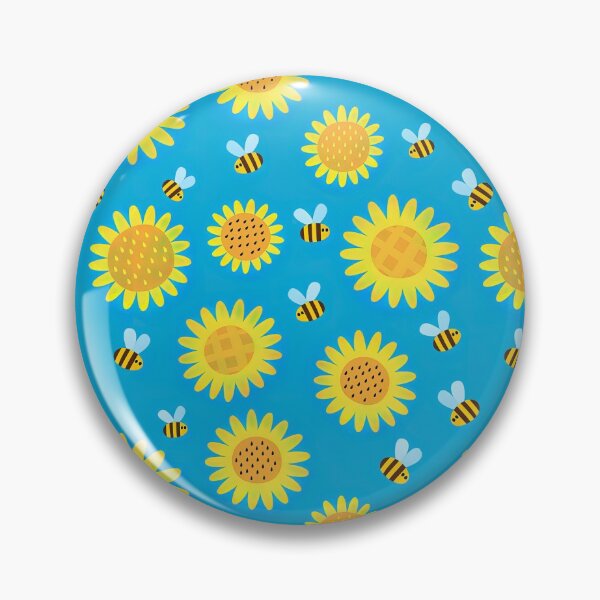 Item preview, Sunflower Pattern with Cute Bees, Sunflower Seamless Pattern, Sunflower Pattern Design designed and sold by graphic-genie.