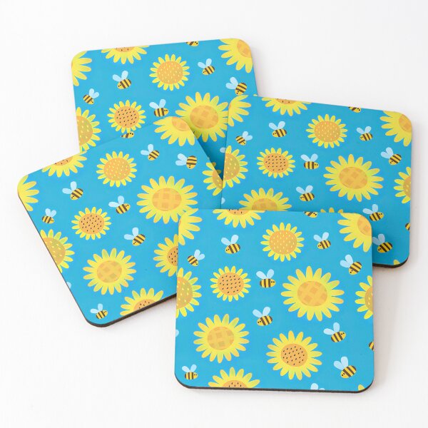 Item preview, Sunflower Pattern with Cute Bees, Sunflower Seamless Pattern, Sunflower Pattern Design designed and sold by graphic-genie.
