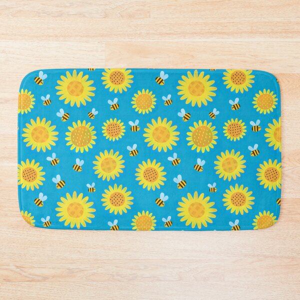 Item preview, Sunflower Pattern with Cute Bees, Sunflower Seamless Pattern, Sunflower Pattern Design designed and sold by graphic-genie.