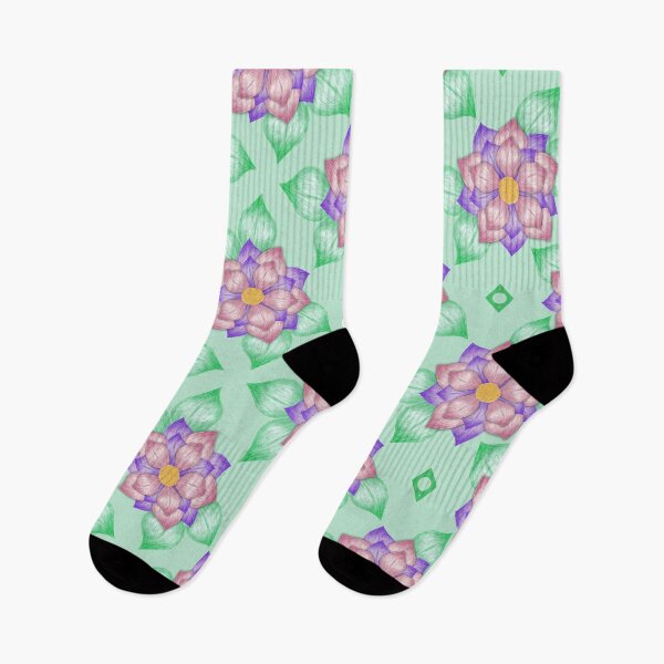 Item preview, Pink and,Purple Flowers on Mint Green Background designed and sold by Giftables.
