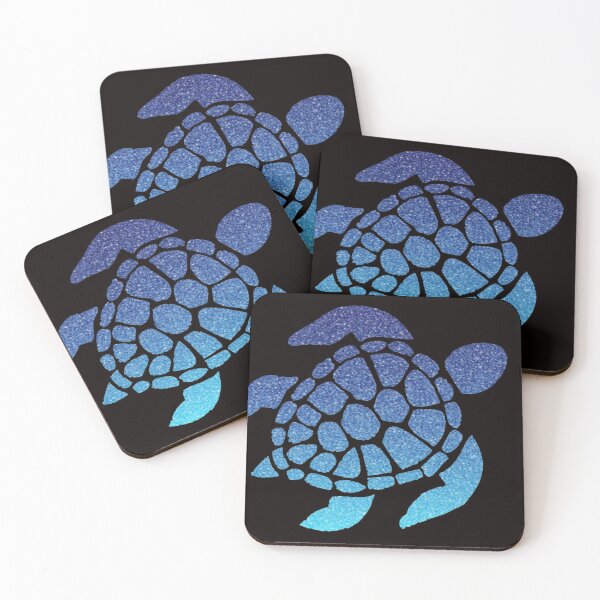 Item preview, Blue Ombre Faux Glitter Turtle designed and sold by Felicity-K.