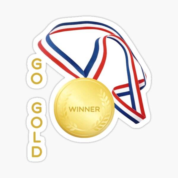 Childrens kids gold medal first place award stickers