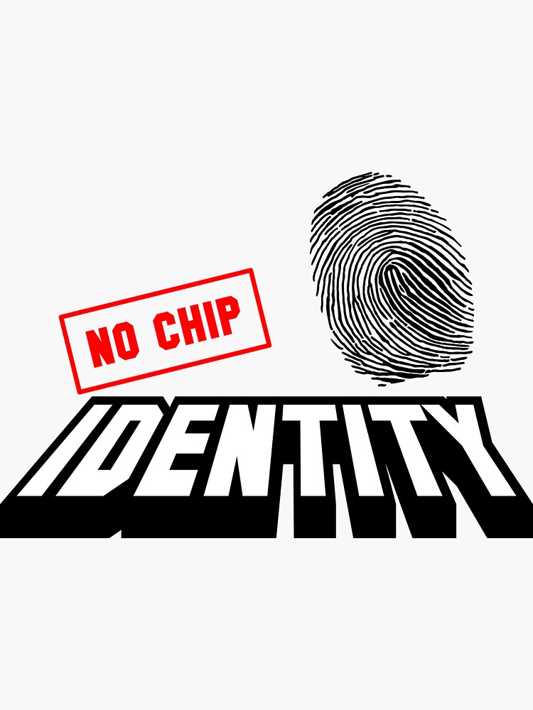 "No chip identity no microchip with fingerprint" Sticker for Sale by