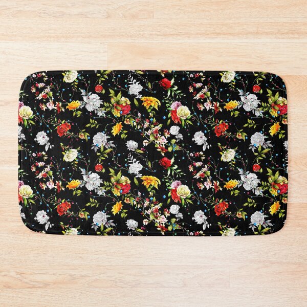 Item preview, Sunflower Pattern with roses, rosemary and leaves on black, Sunflower Seamless Pattern, Sunflower Pattern Design designed and sold by graphic-genie.