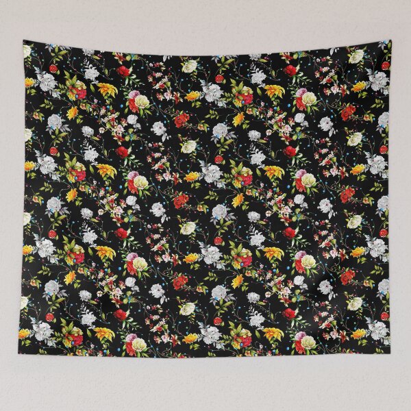 Item preview, Sunflower Pattern with roses, rosemary and leaves on black, Sunflower Seamless Pattern, Sunflower Pattern Design designed and sold by graphic-genie.