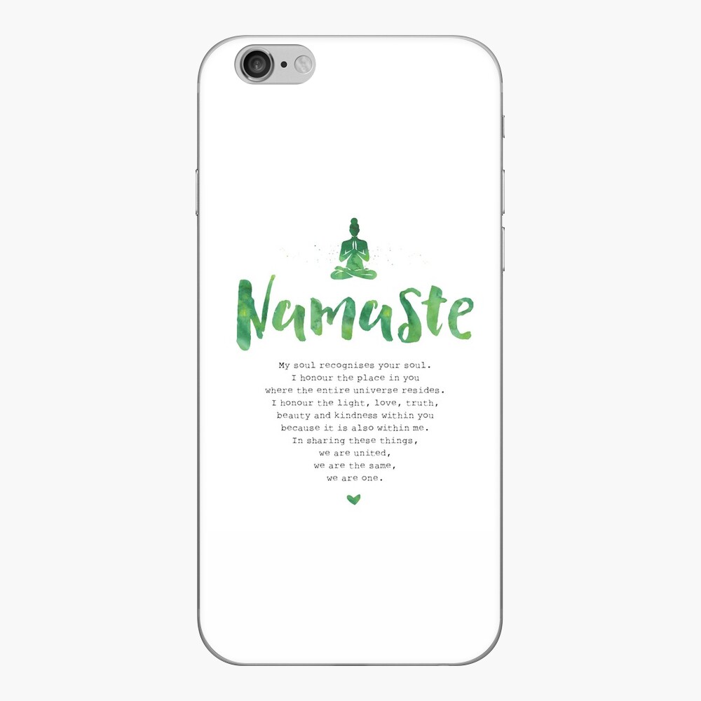 Namaste – and the meaning of, Yoga Quote, Green Watercolor Pullover Hoodie  for Sale by KimiBloom