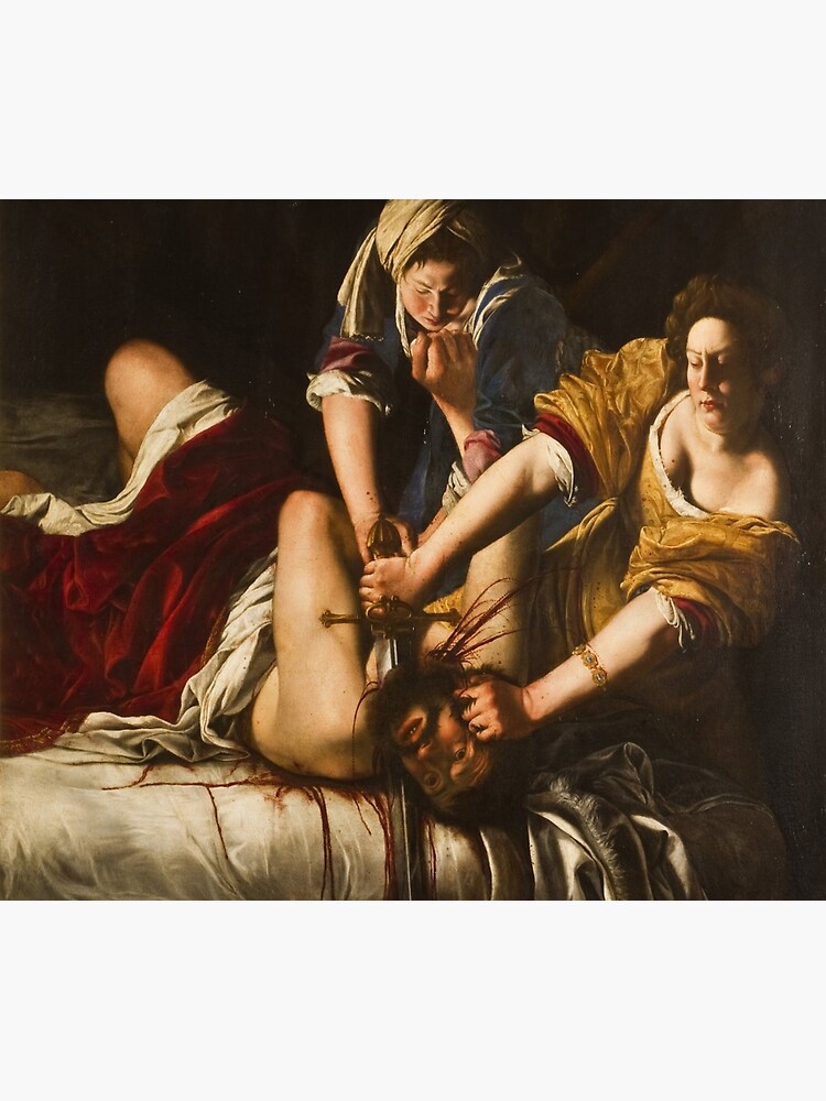 Thumbnail 6 of 6, Throw Blanket, Artemisia Gentileschi's Judith Slaying Holofernes designed and sold by mosfunky.