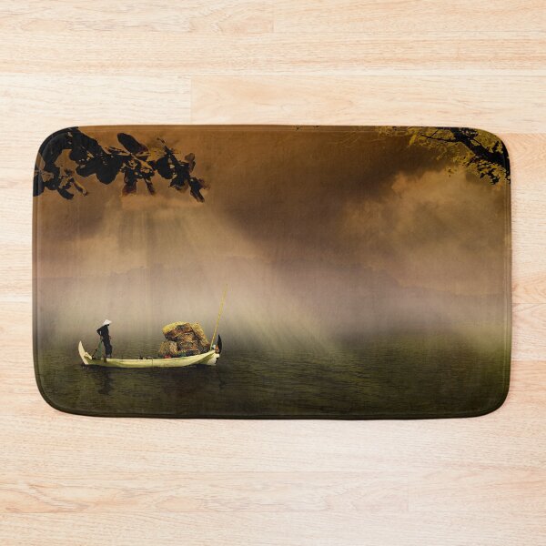 Item preview, Fishing On The Tranquil Calm Seas Under The Golden Moonlight - Tranquil Scenery designed and sold by FreedomUniverse.