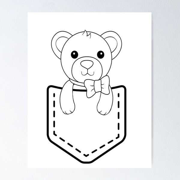 Item preview, Black Pocket Teddy Bear Friend designed and sold by LassMagdalena.