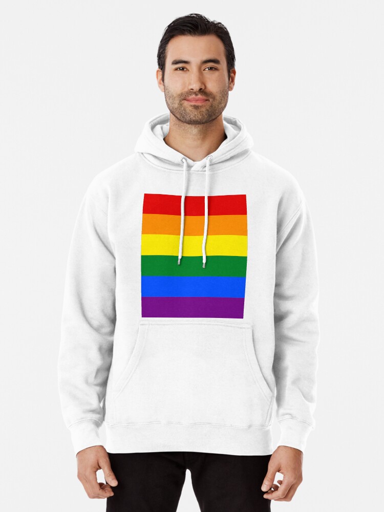 Sudadera con capucha for Sale con la obra Bandera del arcoiris del orgullo gay de Public Redbubble