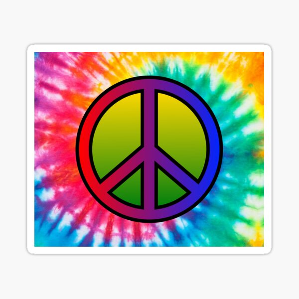 Tie Dyed Peace Sign Sticker For Sale By Pop Pop P Pow Redbubble