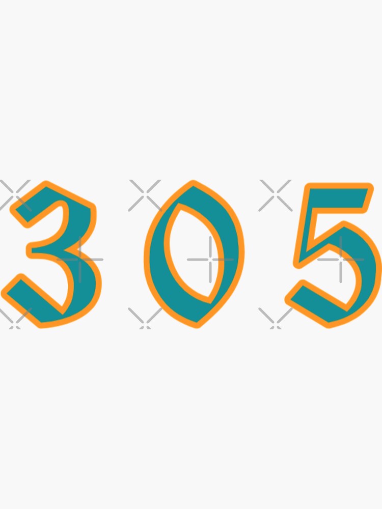 305 - Miami Dolphins Sticker for Sale by boribana